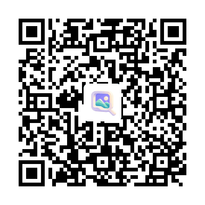 扫描下载 Phovue Android 内测版，二维码中央为 App 图标