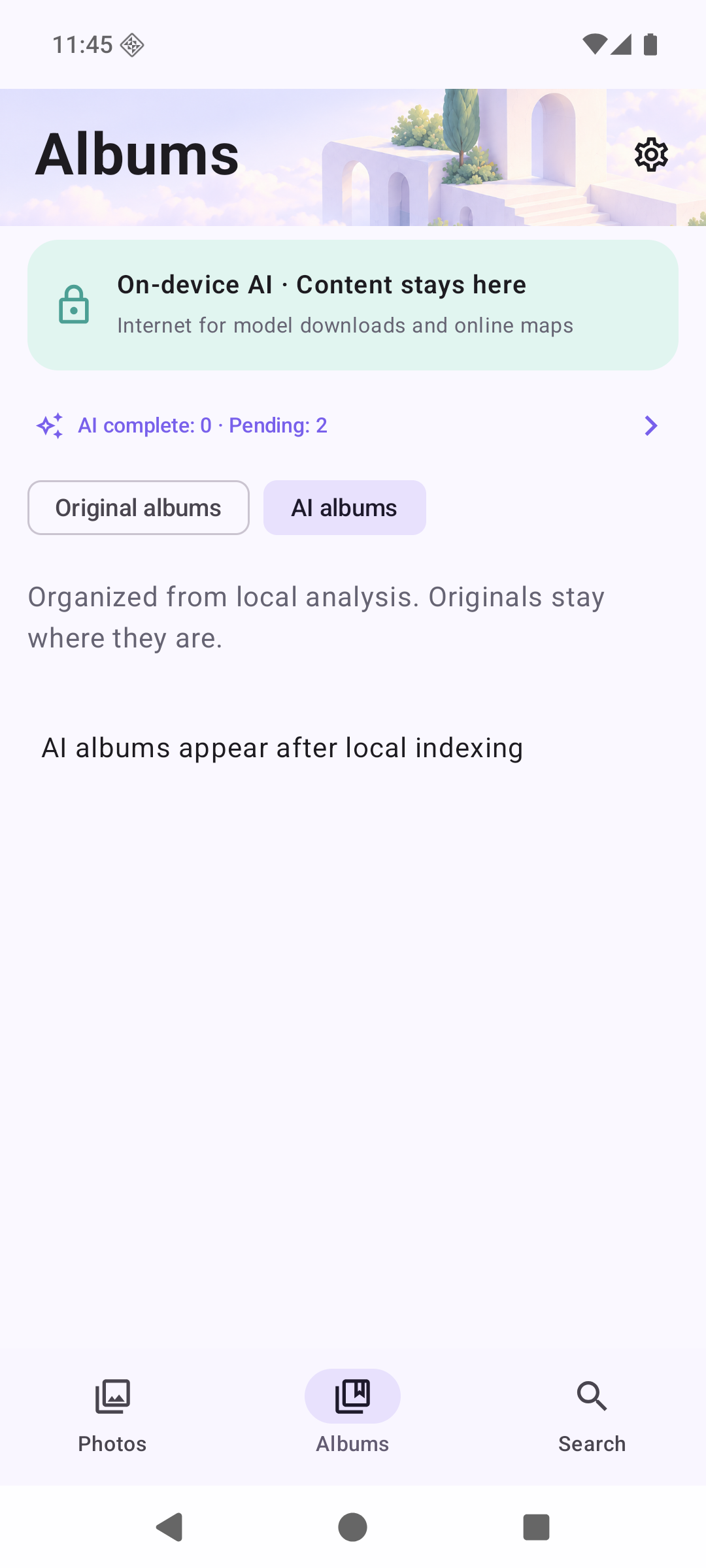 Phovue smart albums in English